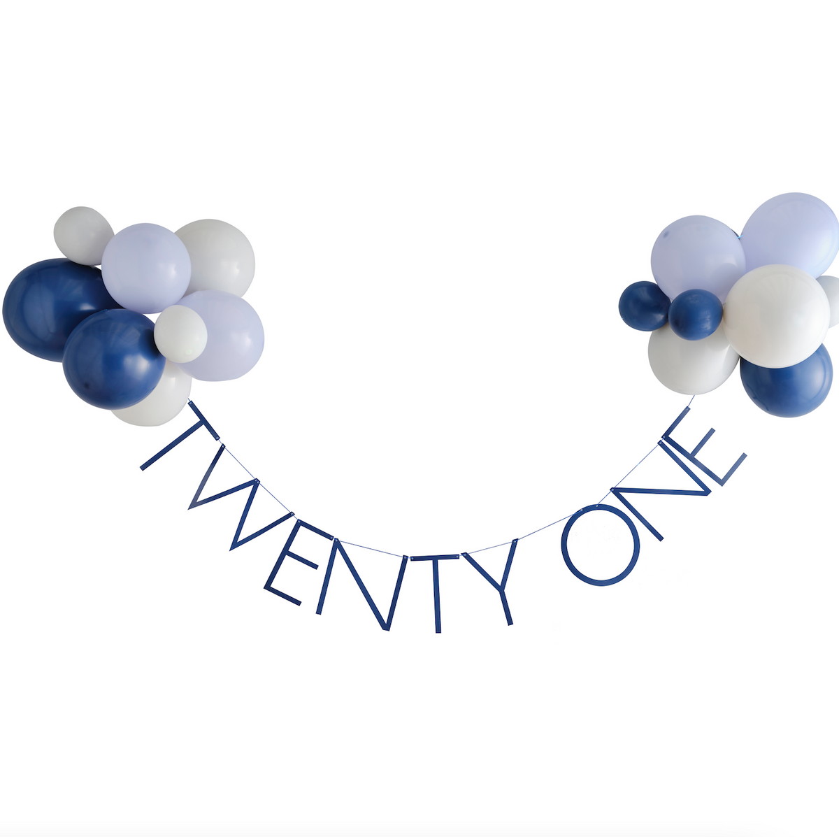 Navy 21st Birthday Milestone Balloon Bunting
