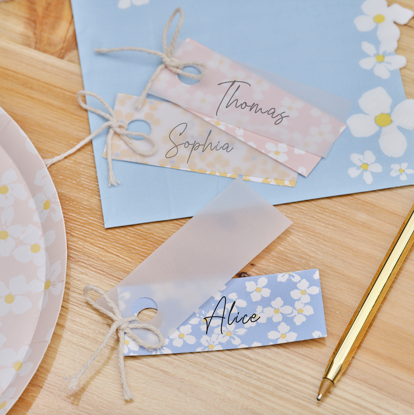 Floral Place Cards with Vellum Paper