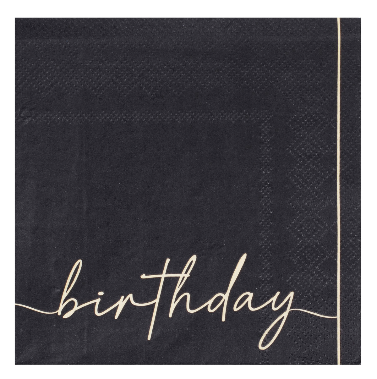 Nude and Black Happy Birthday Birthday Paper Party Napkins