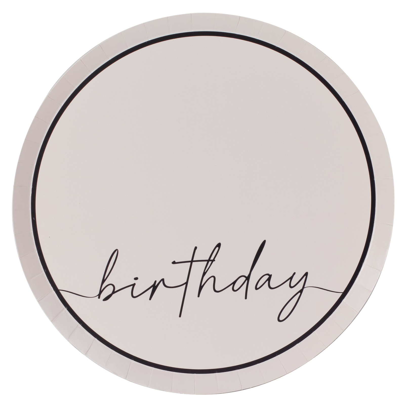 Nude and Black Happy Birthday Party Plates - Haflaty Store