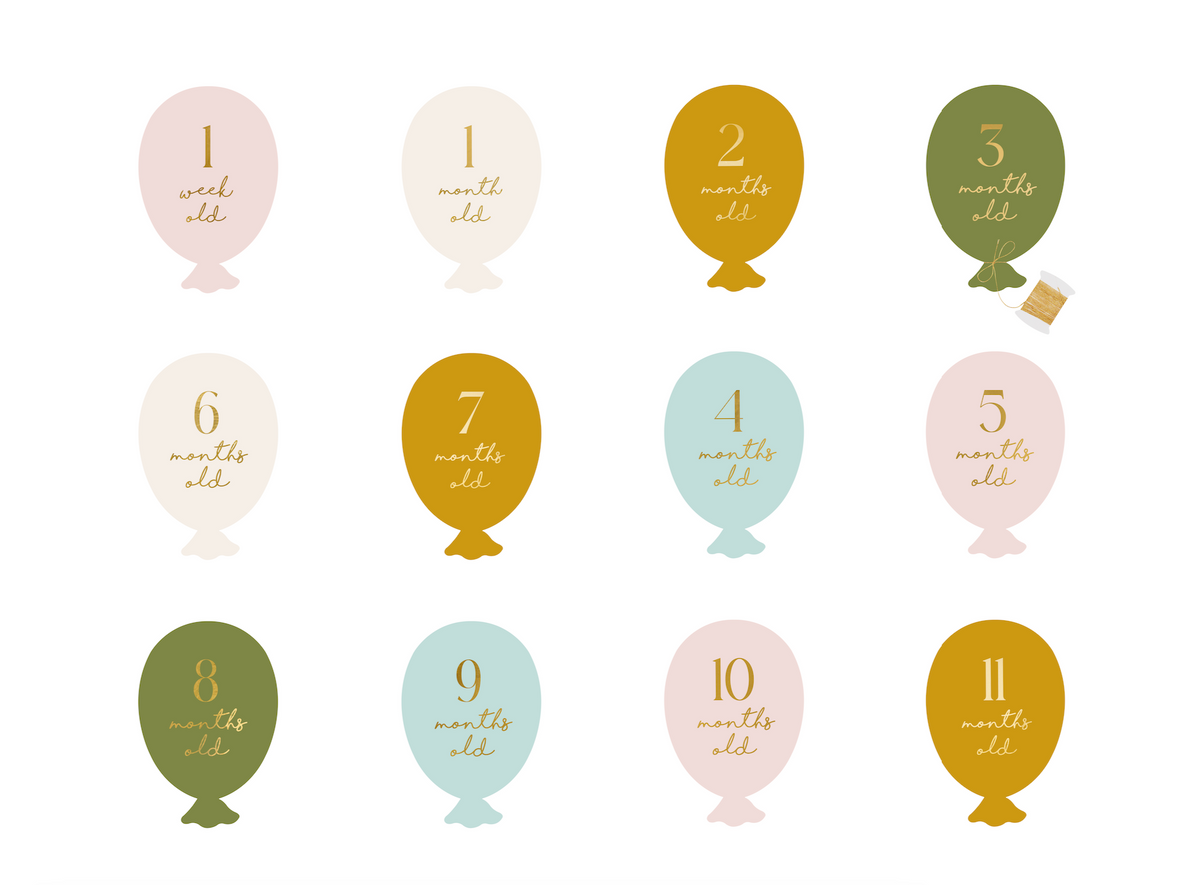 Balloons Milestone Cards