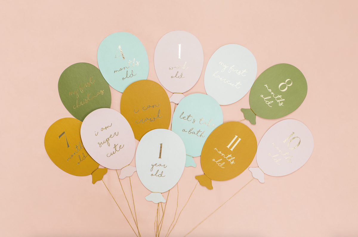 Balloons Milestone Cards