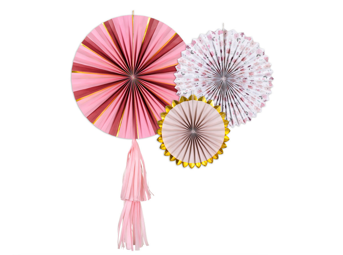 Pink Flowers Decorative Rosettes