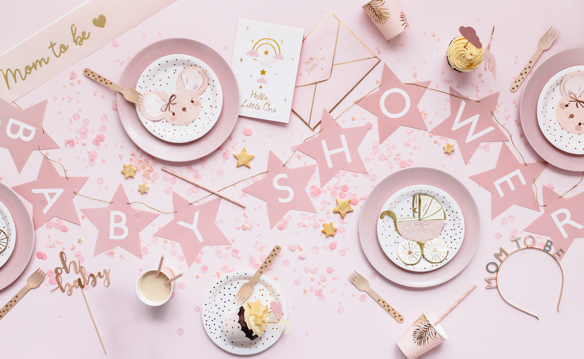 Pink Cupcake Stork Toppers