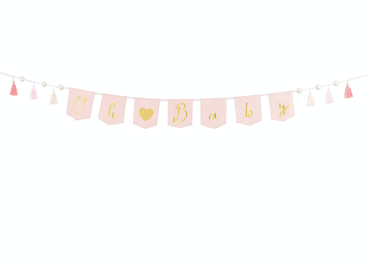 Light Pink Oh Baby Banner with Tassels
