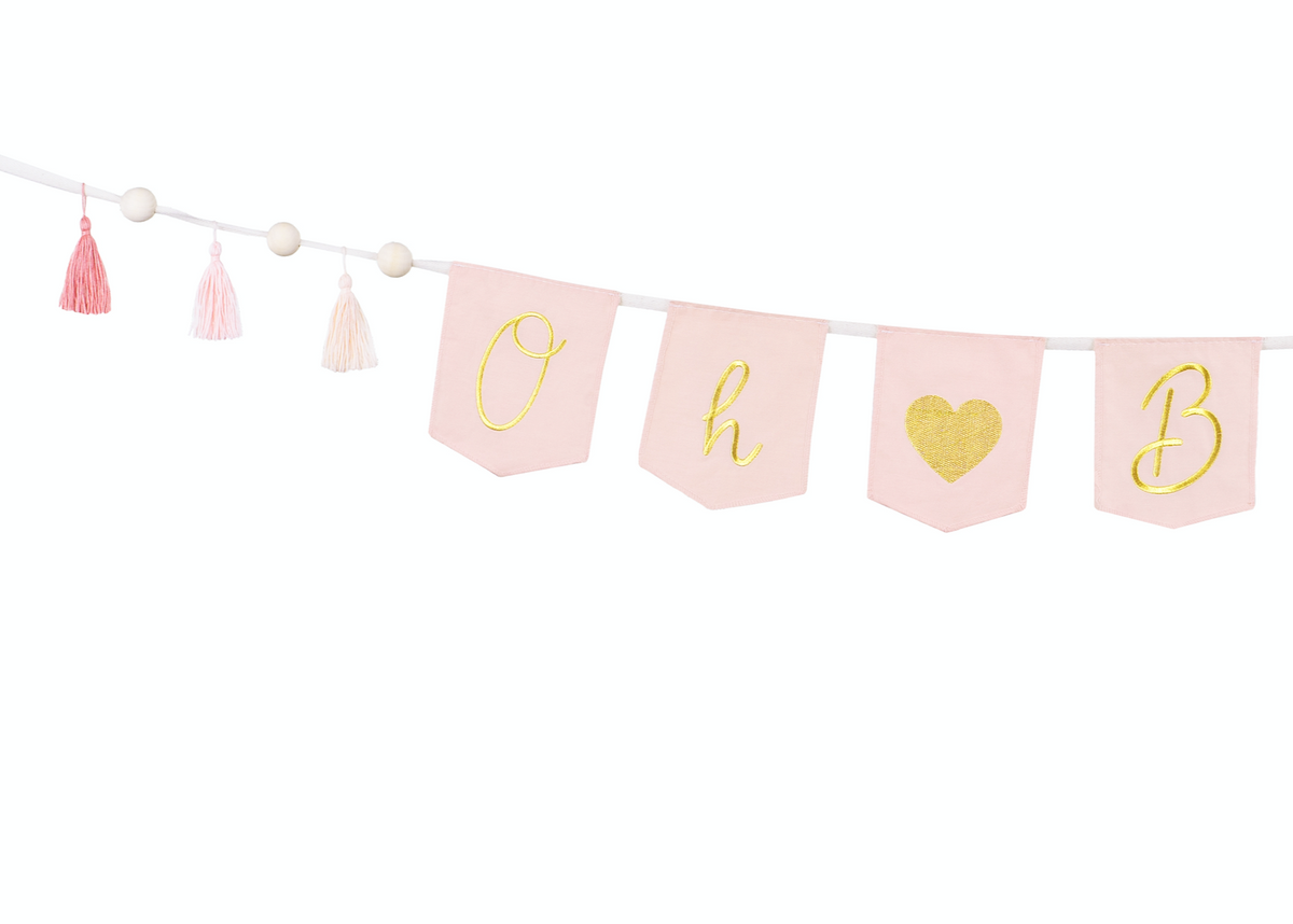 Light Pink Oh Baby Banner with Tassels