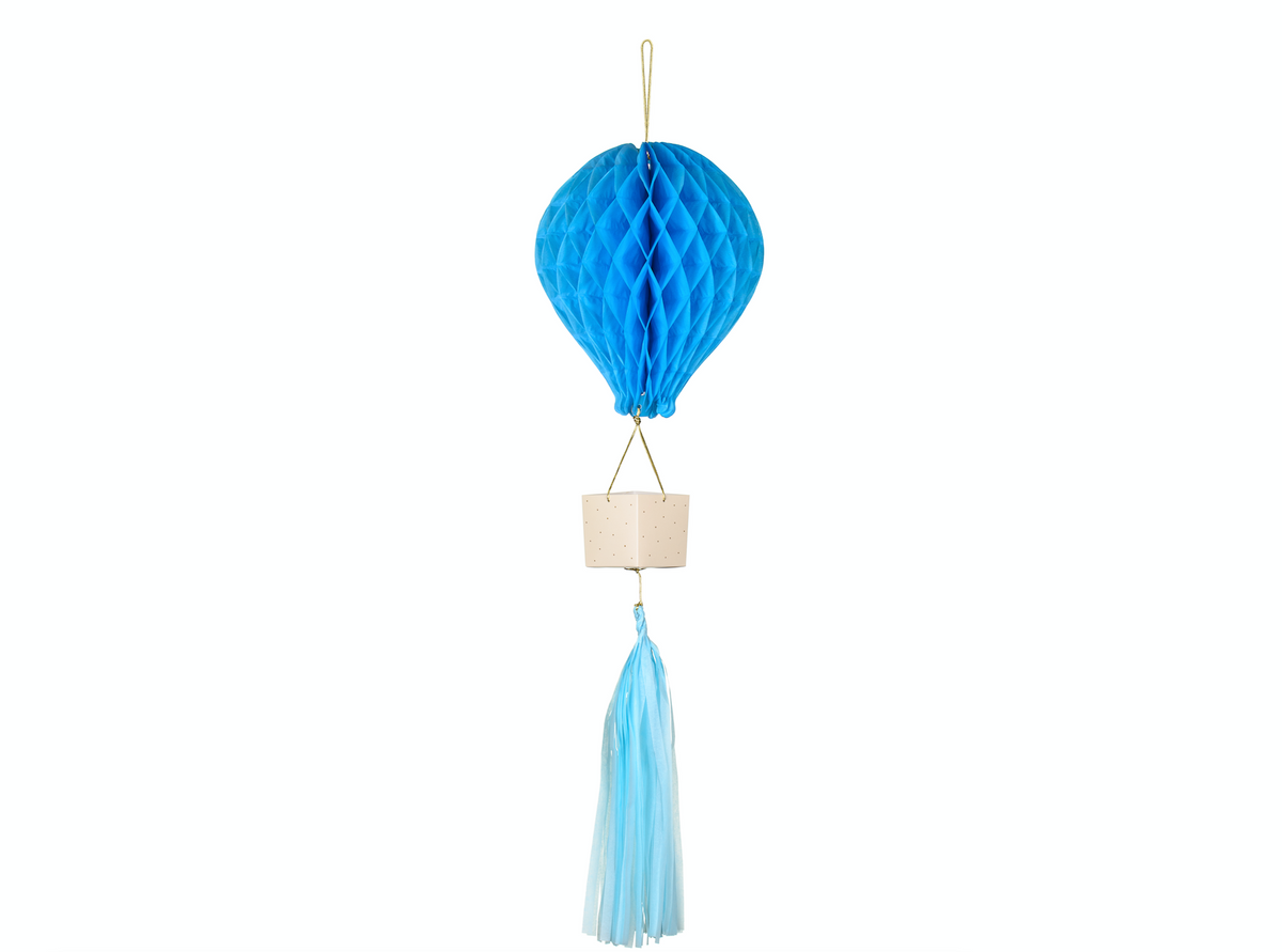 Blue Hot Air Balloon Honeycomb Decoration