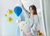 Blue Hot Air Balloon Honeycomb Decoration