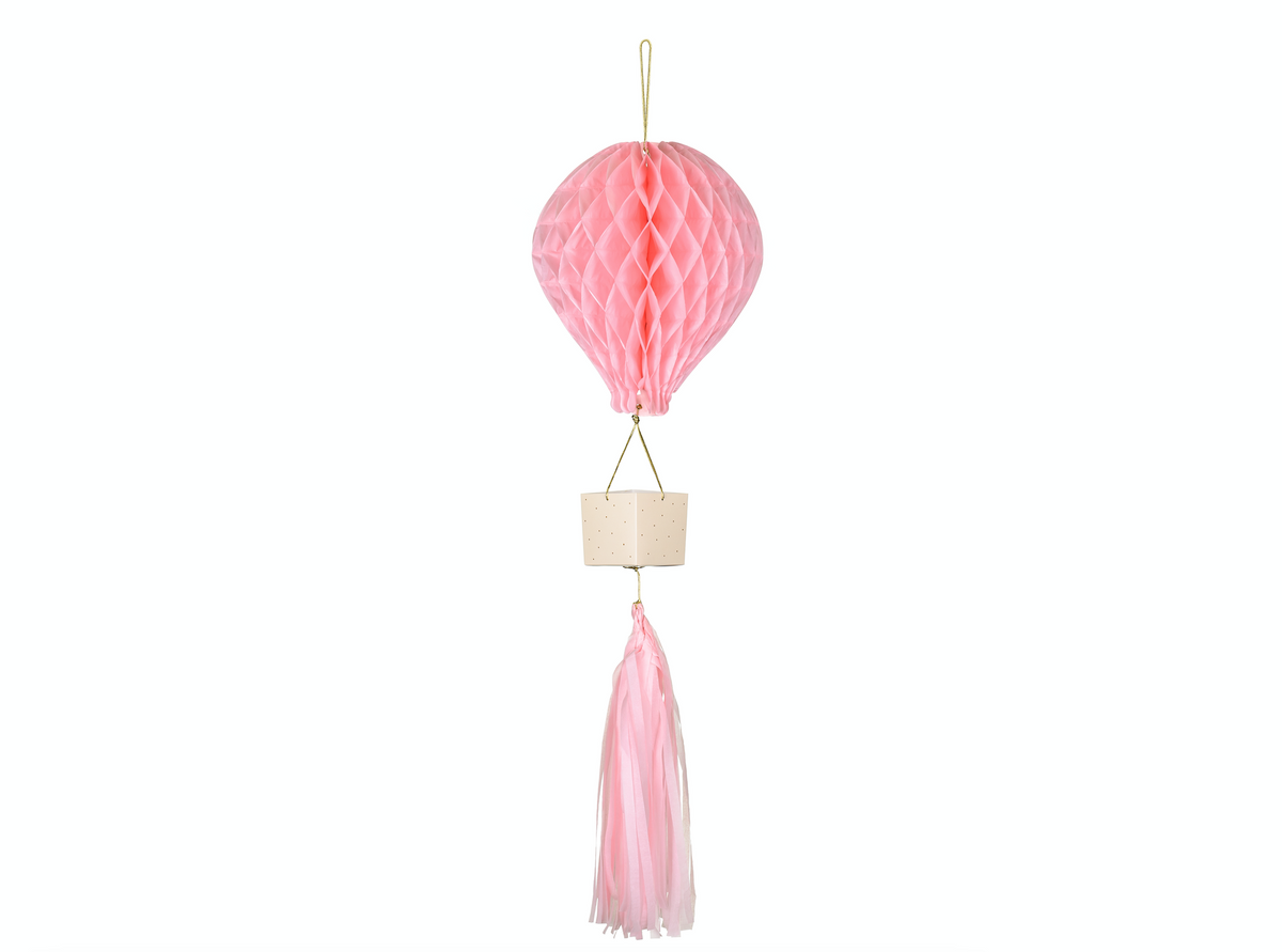Pink Hot Air Balloon Honeycomb Decoration