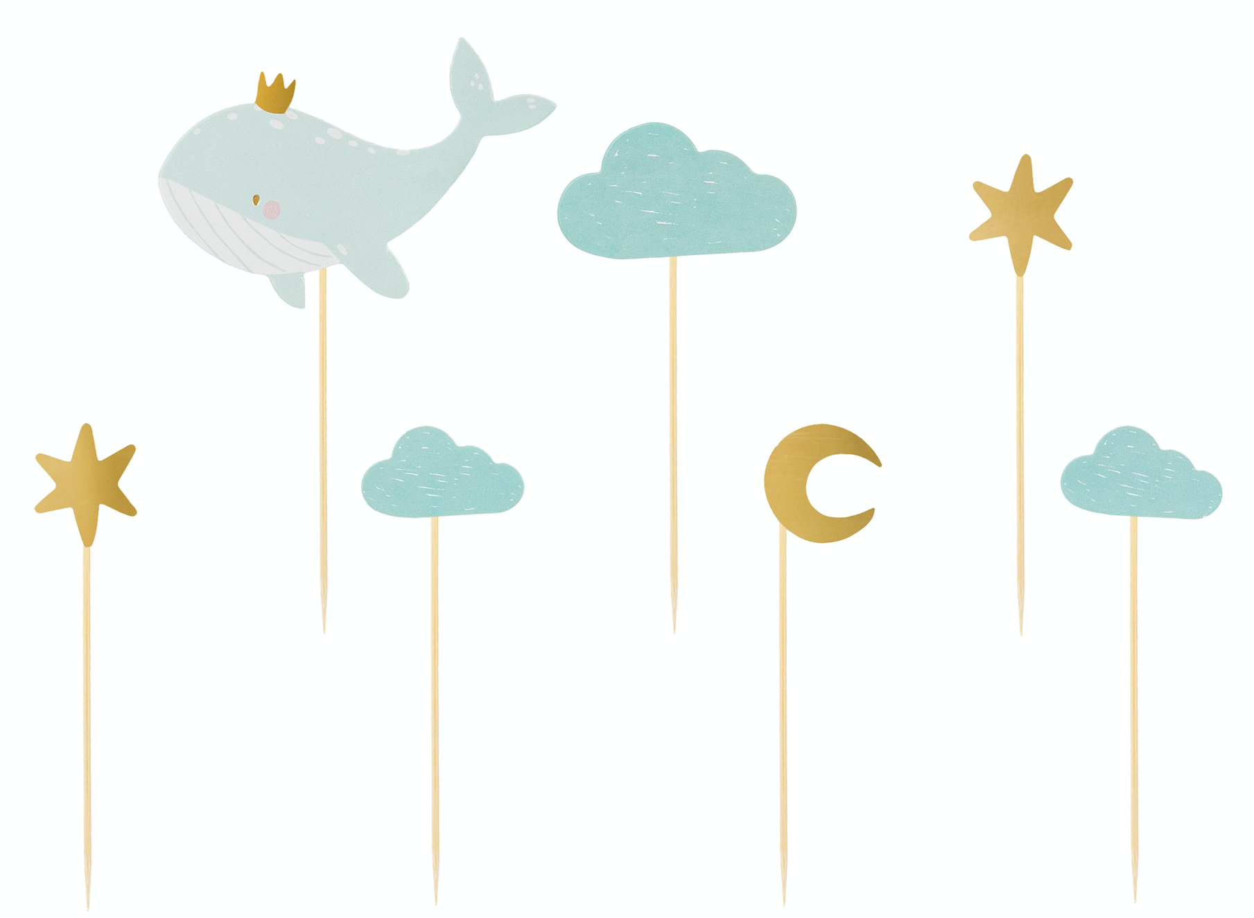 Blue Cupcake Whale Toppers