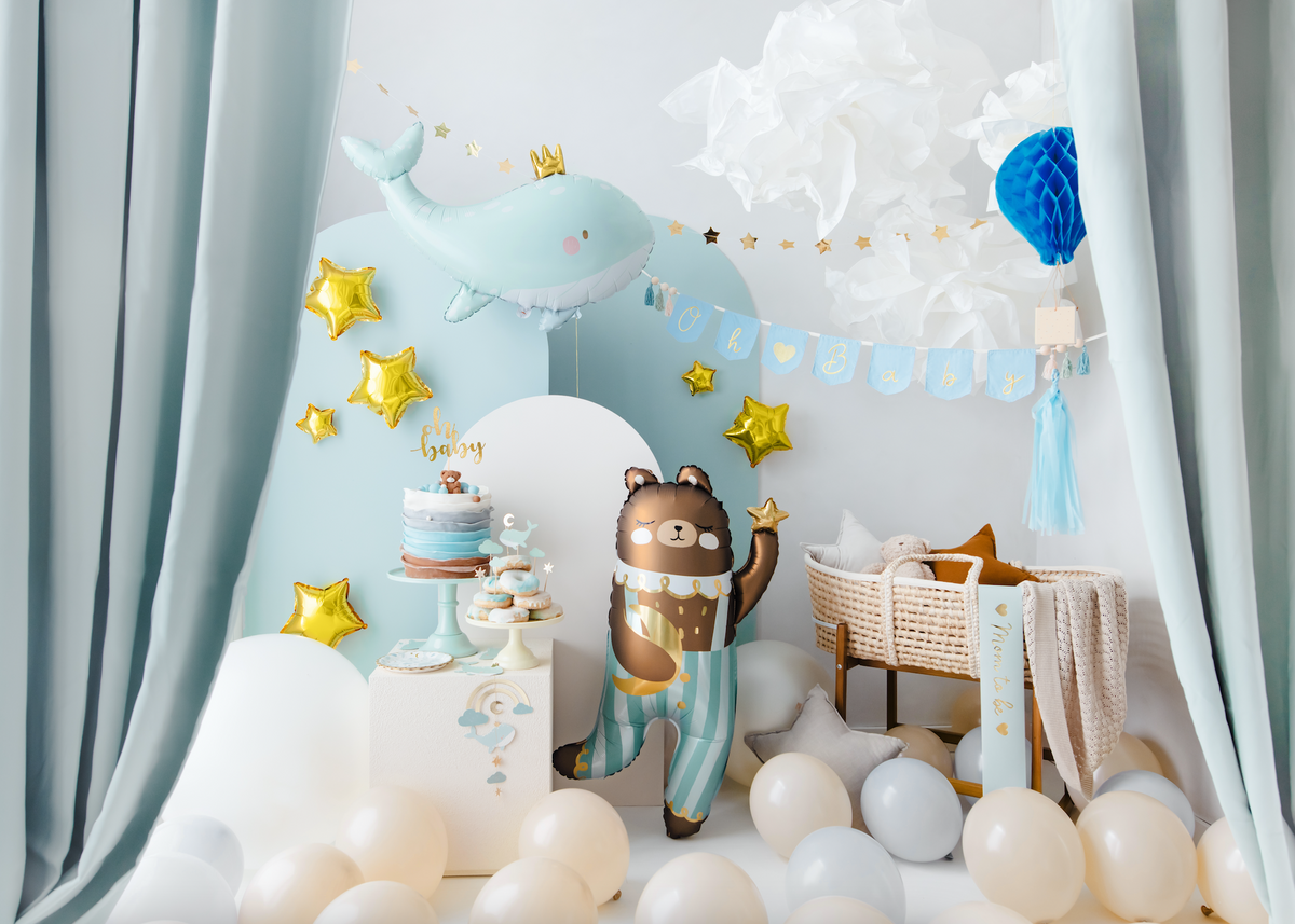 Blue Cupcake Whale Toppers