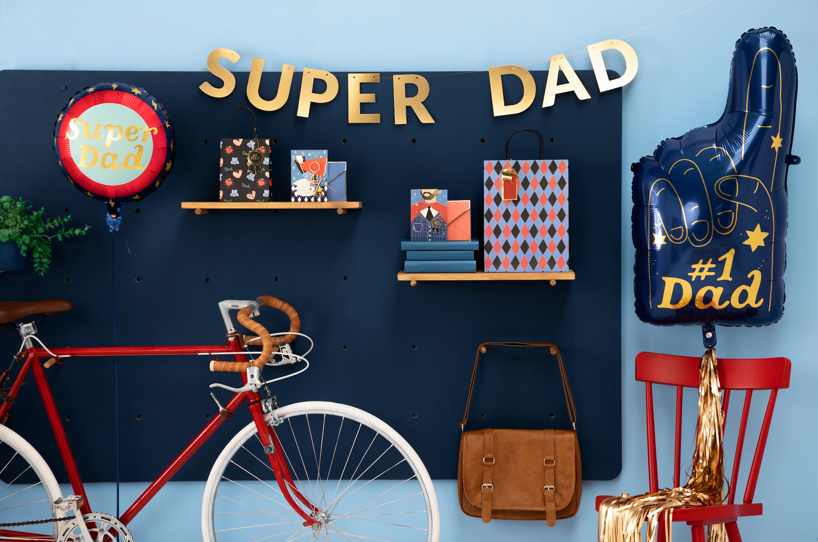 Dad Blue Foam Finger Foil Balloon