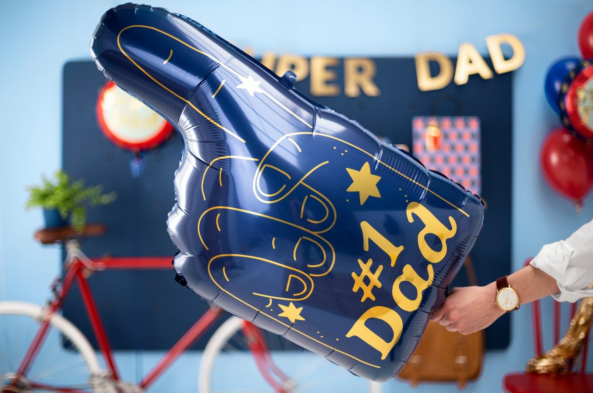 Dad Blue Foam Finger Foil Balloon