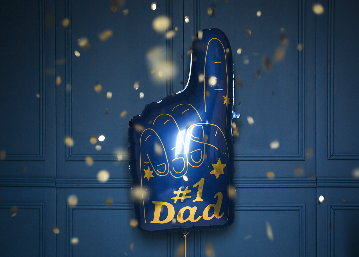Dad Blue Foam Finger Foil Balloon