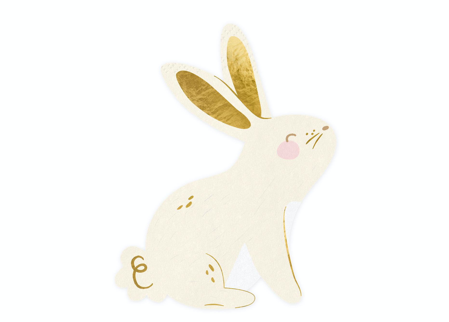 Easter Bunny Napkins with Gold Print