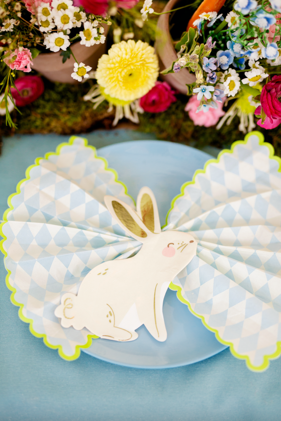 Easter Bunny Napkins with Gold Print