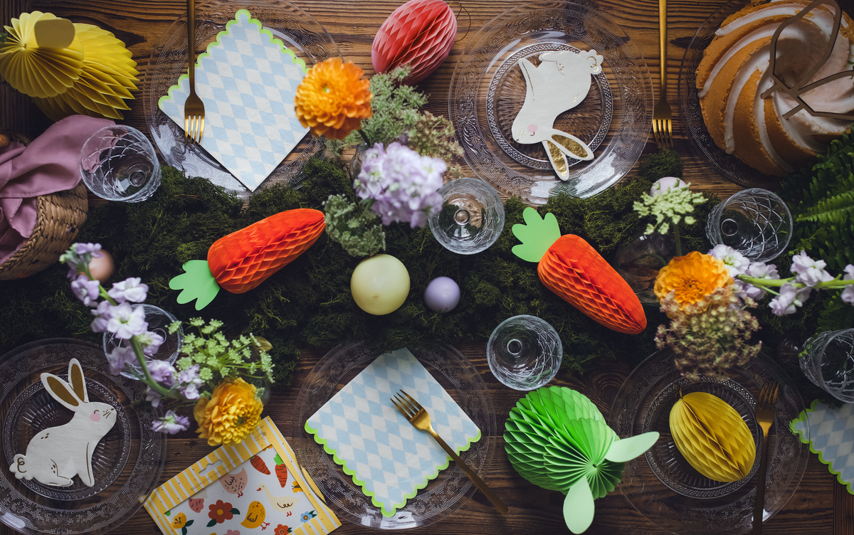 Easter Bunny Napkins with Gold Print