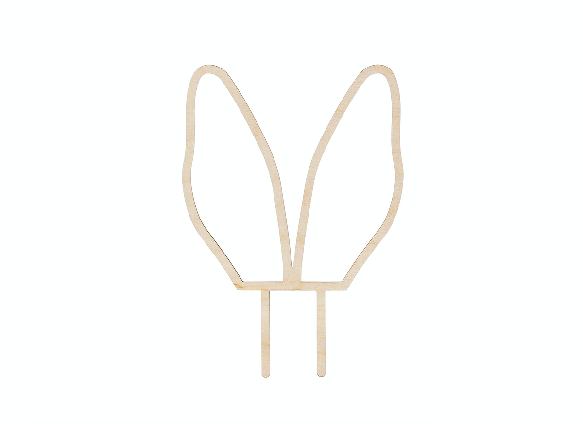 Wooden Cake Topper Bunny Ears 