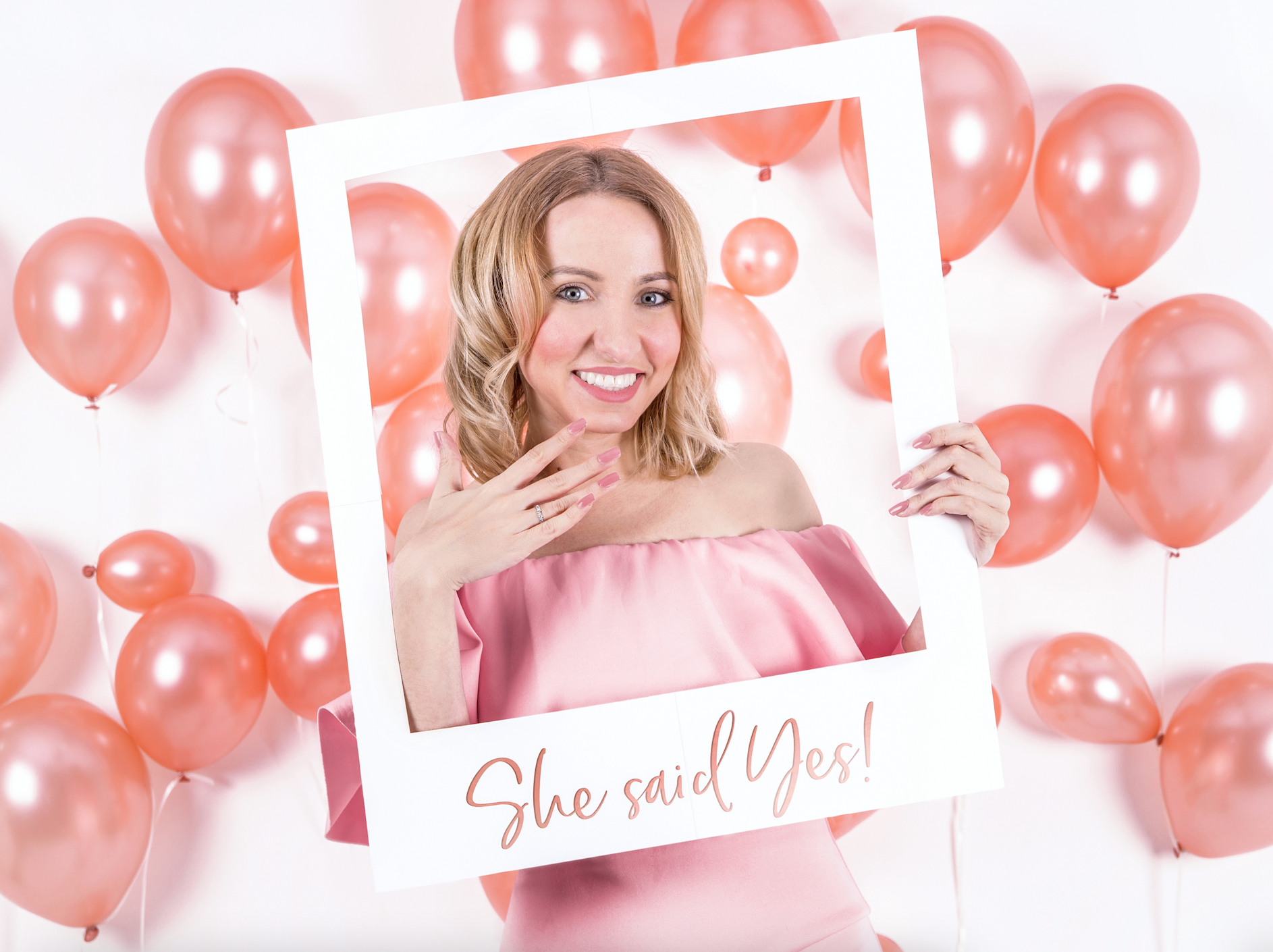 She Said Yes Photo Booth Frame