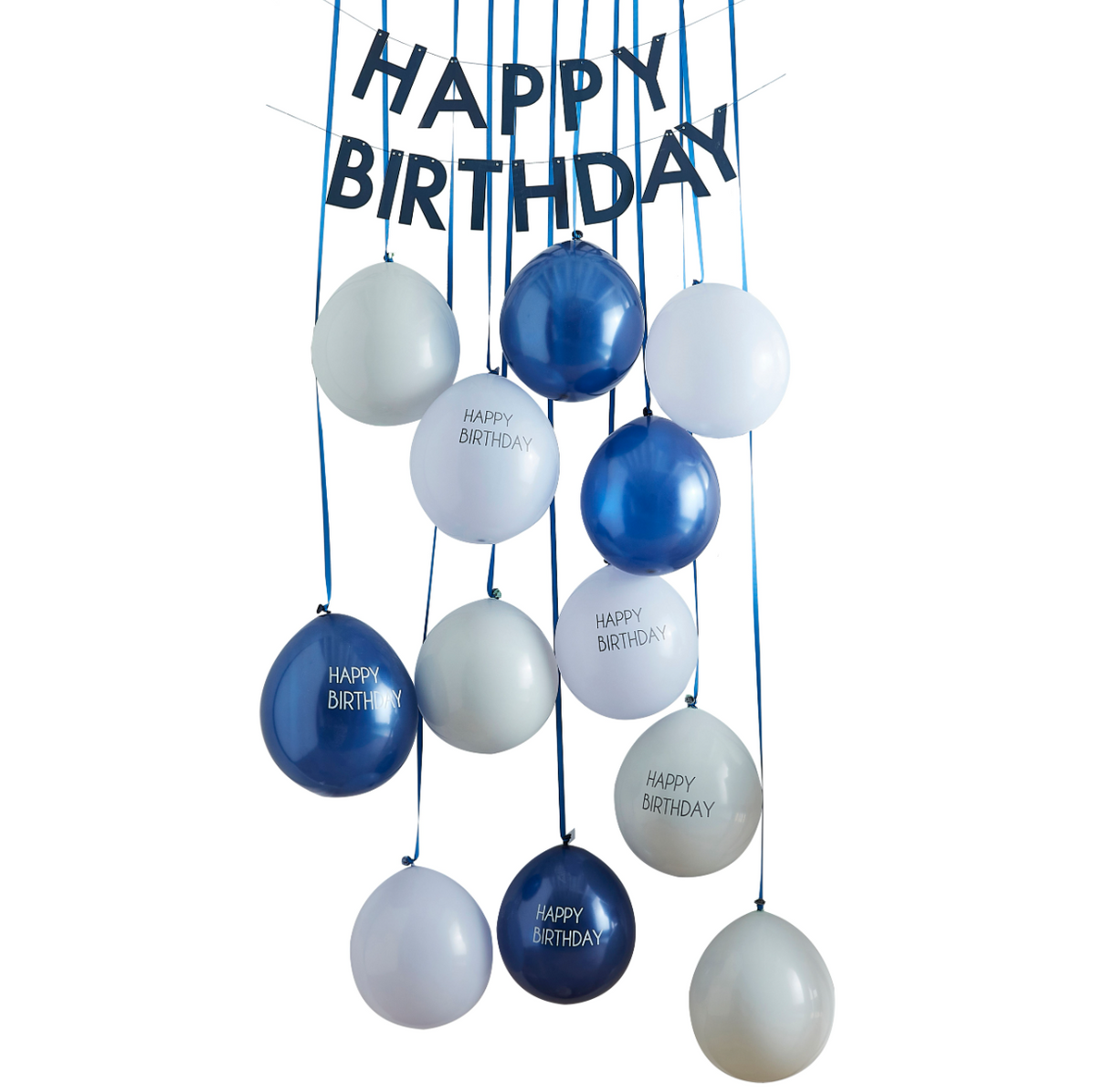 Navy &amp; Blue Happy Birthday Balloon Door Kit