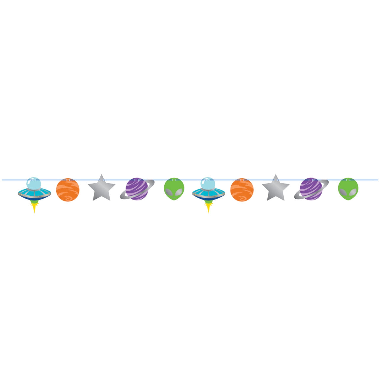 Space Party Foil Shaped Ribbon Banner 