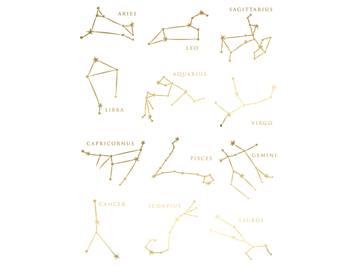 Zodiac Signs Temporary Tattoos