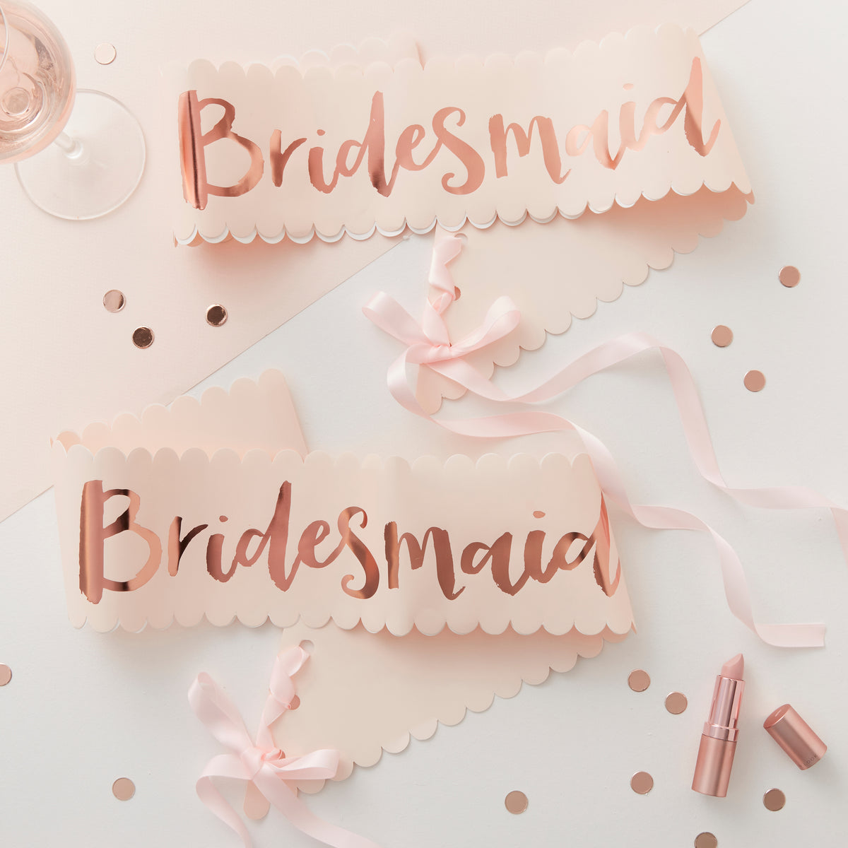 Bridesmaid Sashes Hen Blush Pink