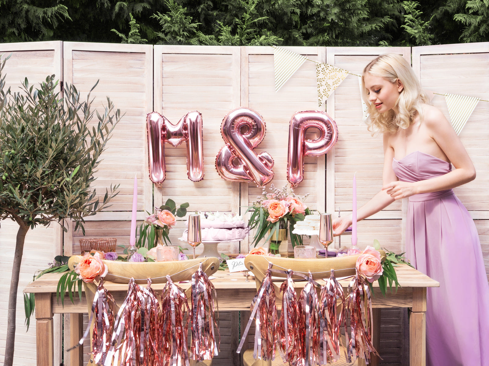 Rose Gold Foil Tassel Garland