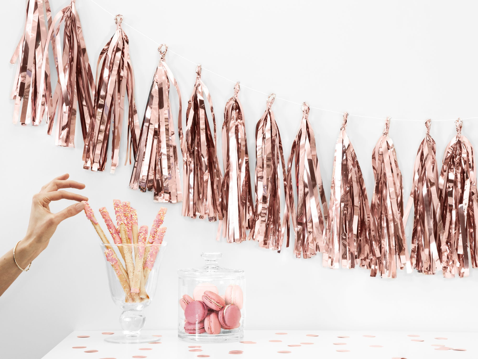 Rose Gold Foil Tassel Garland