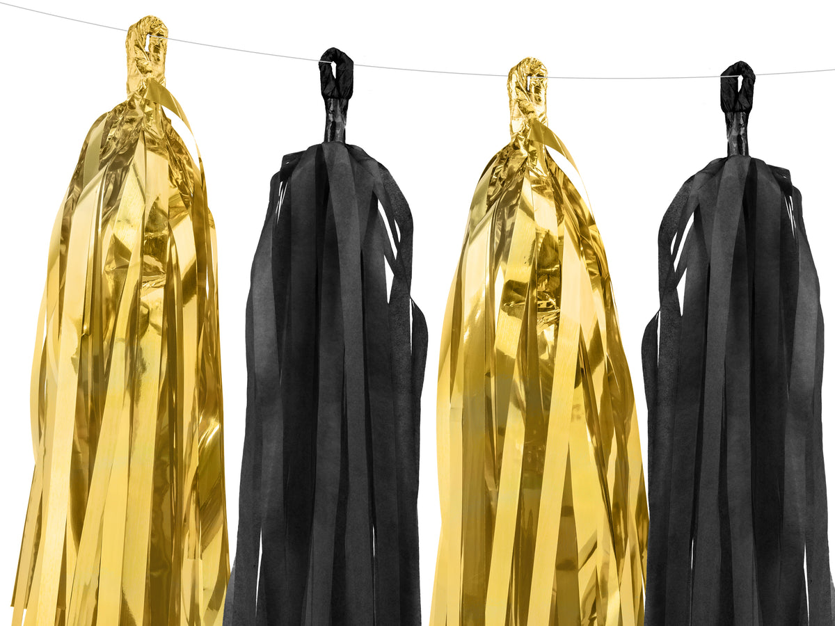 Black &amp; Gold Tassel Garland 