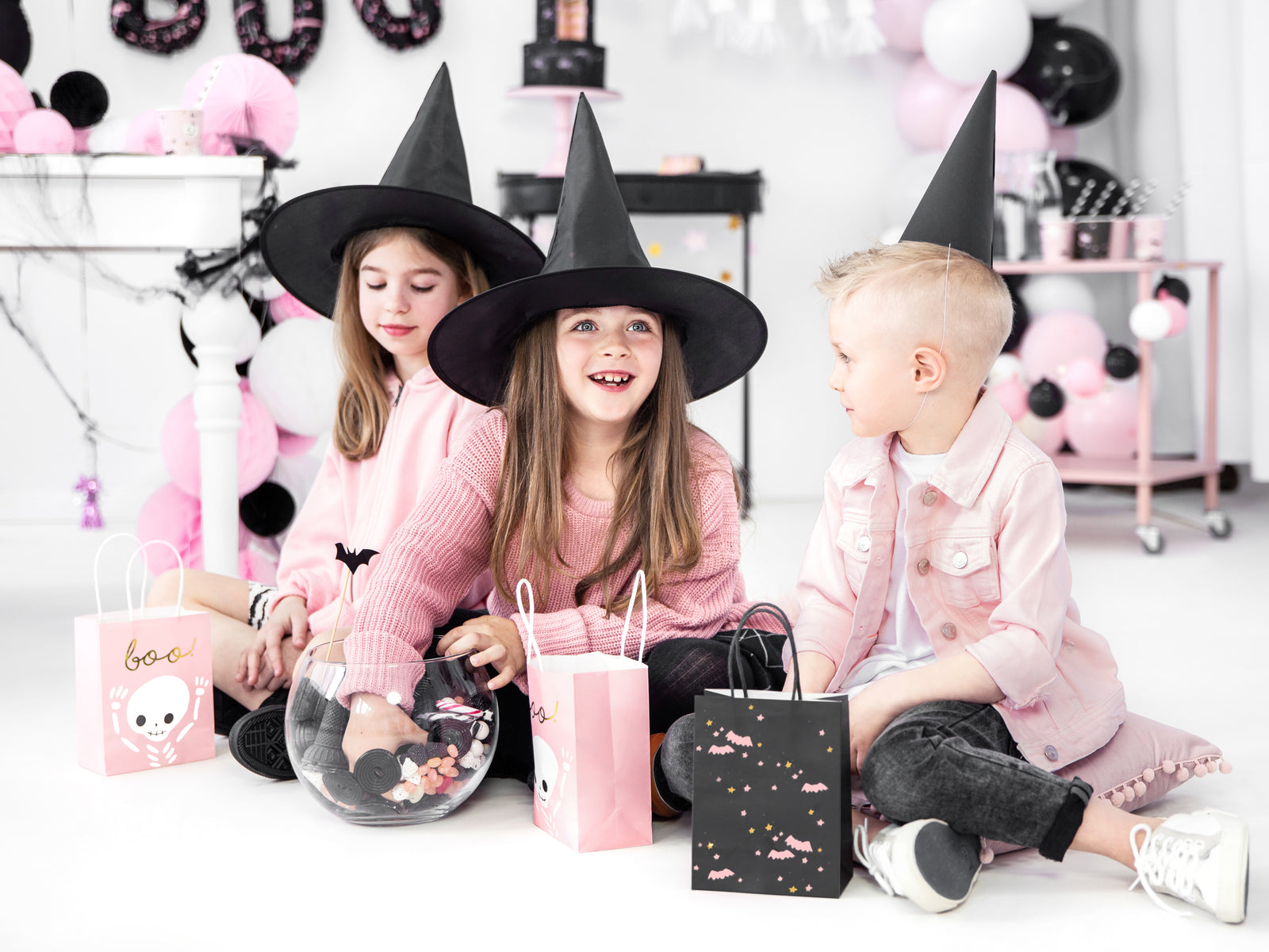 Pink Halloween Boo Favor Bags 