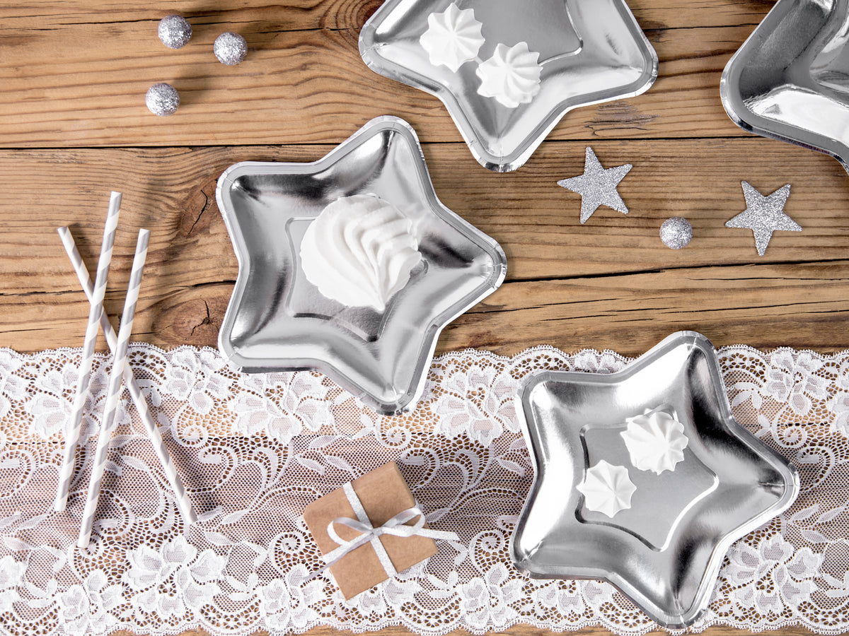 Mini Silver Star Shaped Plates