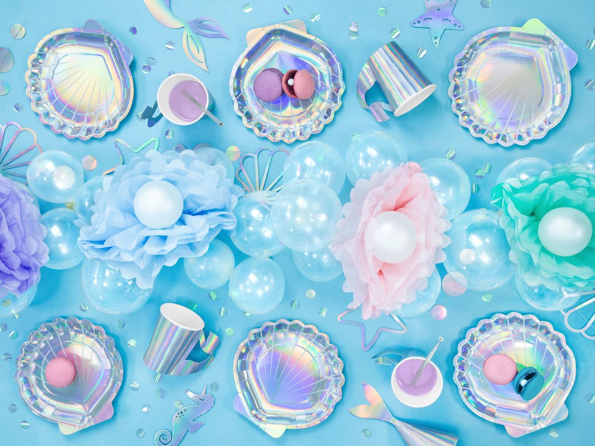 Iridescent Seashell Paper Plates 
