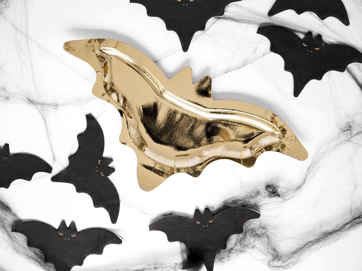 Gold Halloween Bat Plates 