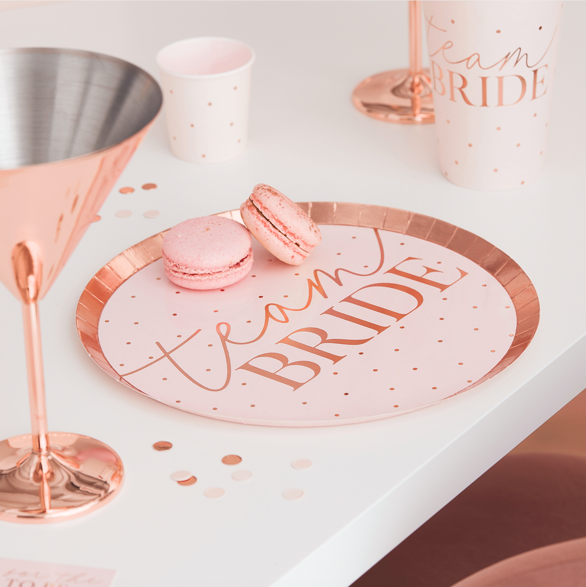 Team Bride Blush Pink Plates