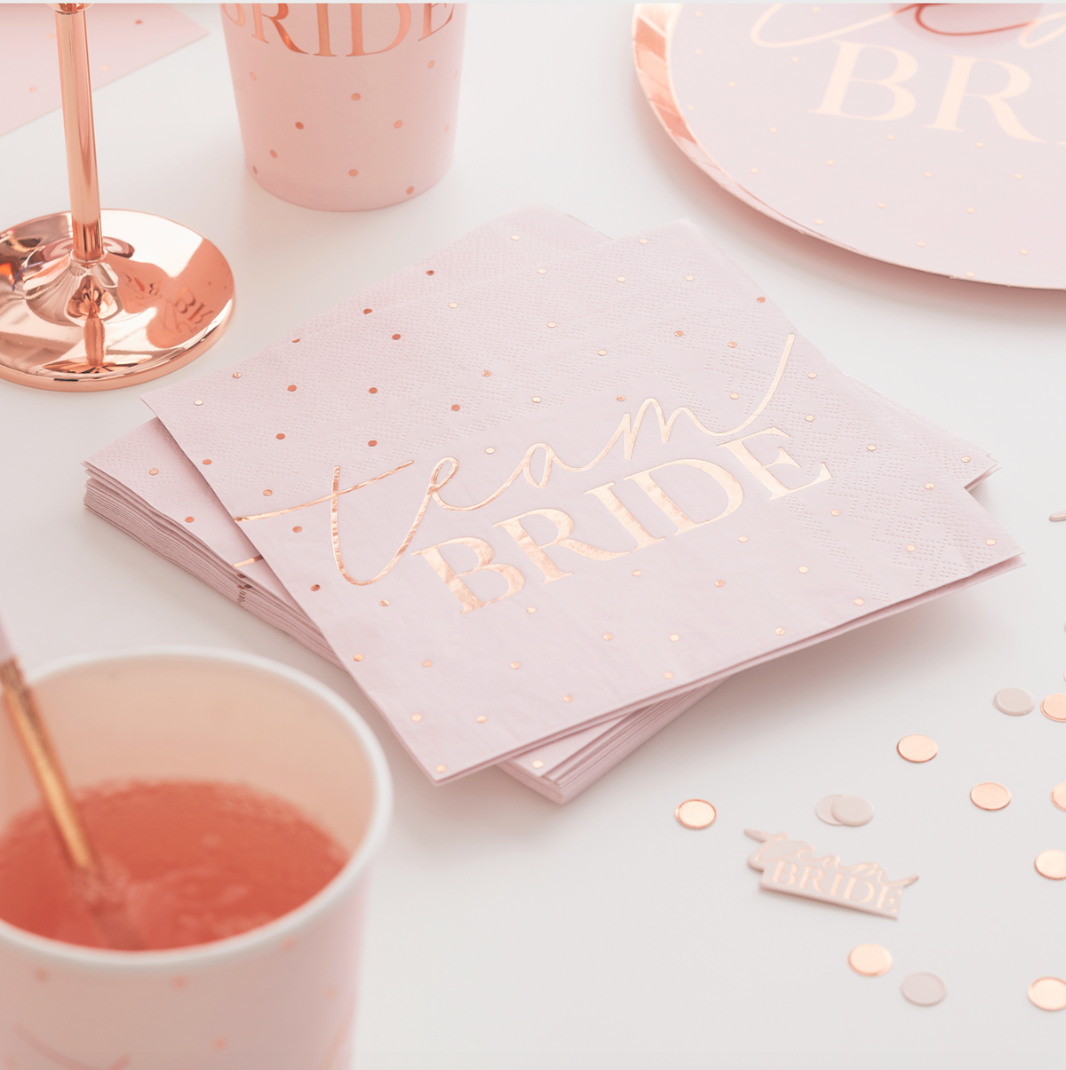 Blush Team Bride Paper Napkins