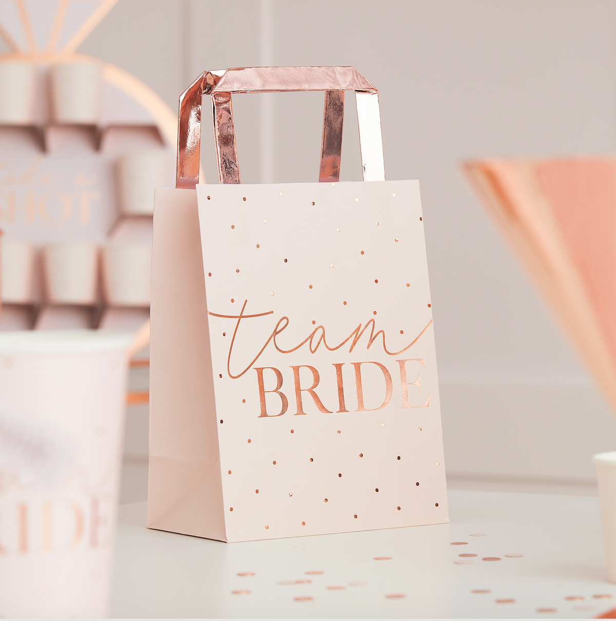 Team Bride Blush Pink Party Bags