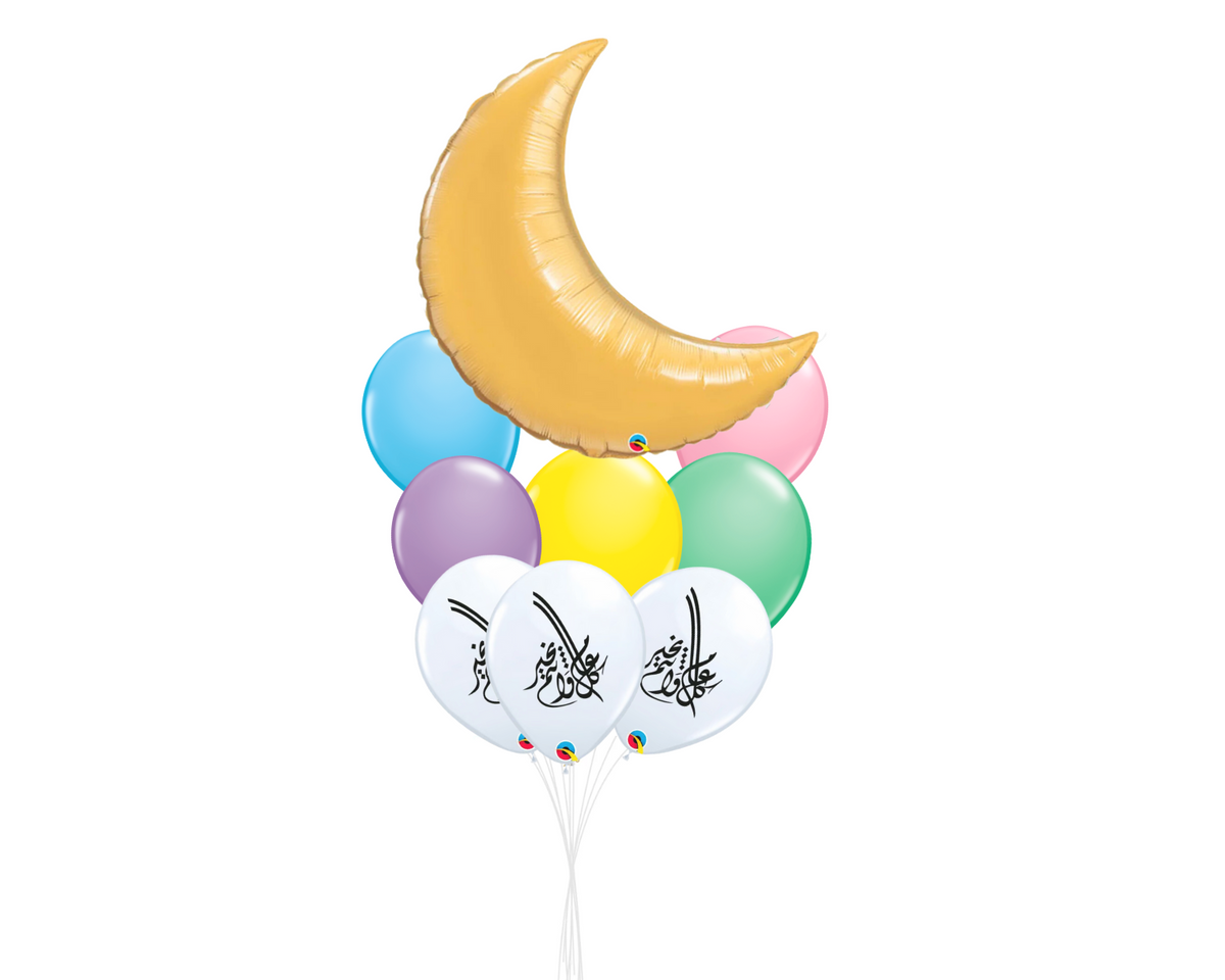 Gold Crescent &amp; Pastel Mix Eid Bouquet