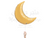 34” Gold crescent moon
