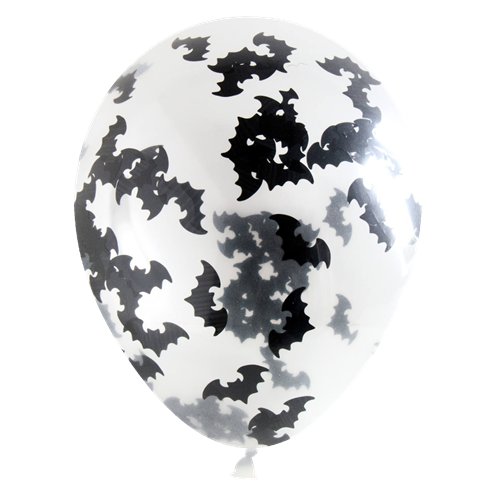 Bat Confetti Halloween Balloons