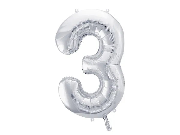 Metallic Silver Foil Balloon Number