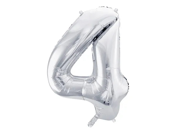 Metallic Silver Foil Balloon Number