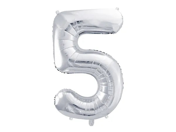 Metallic Silver Foil Balloon Number