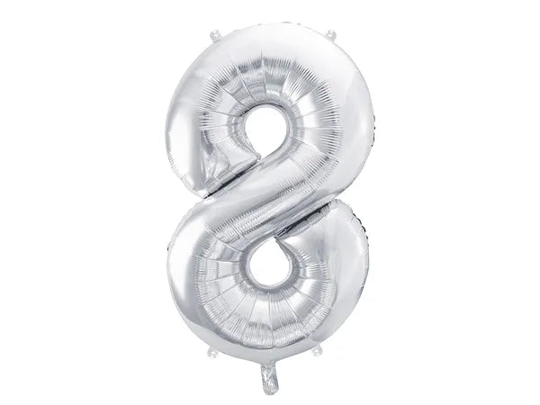 Metallic Silver Foil Balloon Number