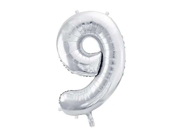 Metallic Silver Foil Balloon Number