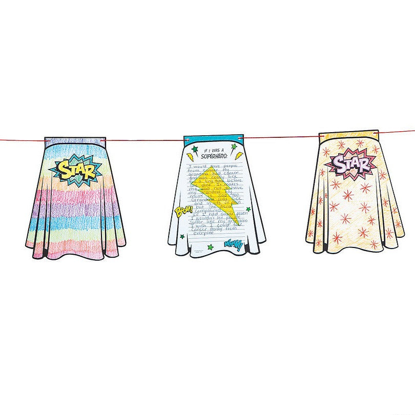 Color Your Own Superhero Cape Pennant Banner