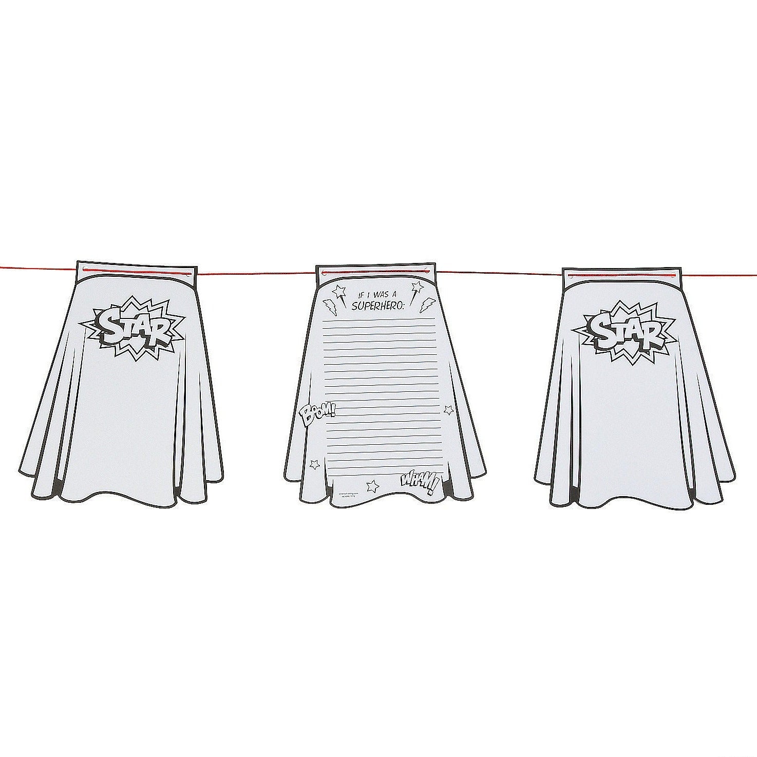 Color Your Own Superhero Cape Pennant Banner
