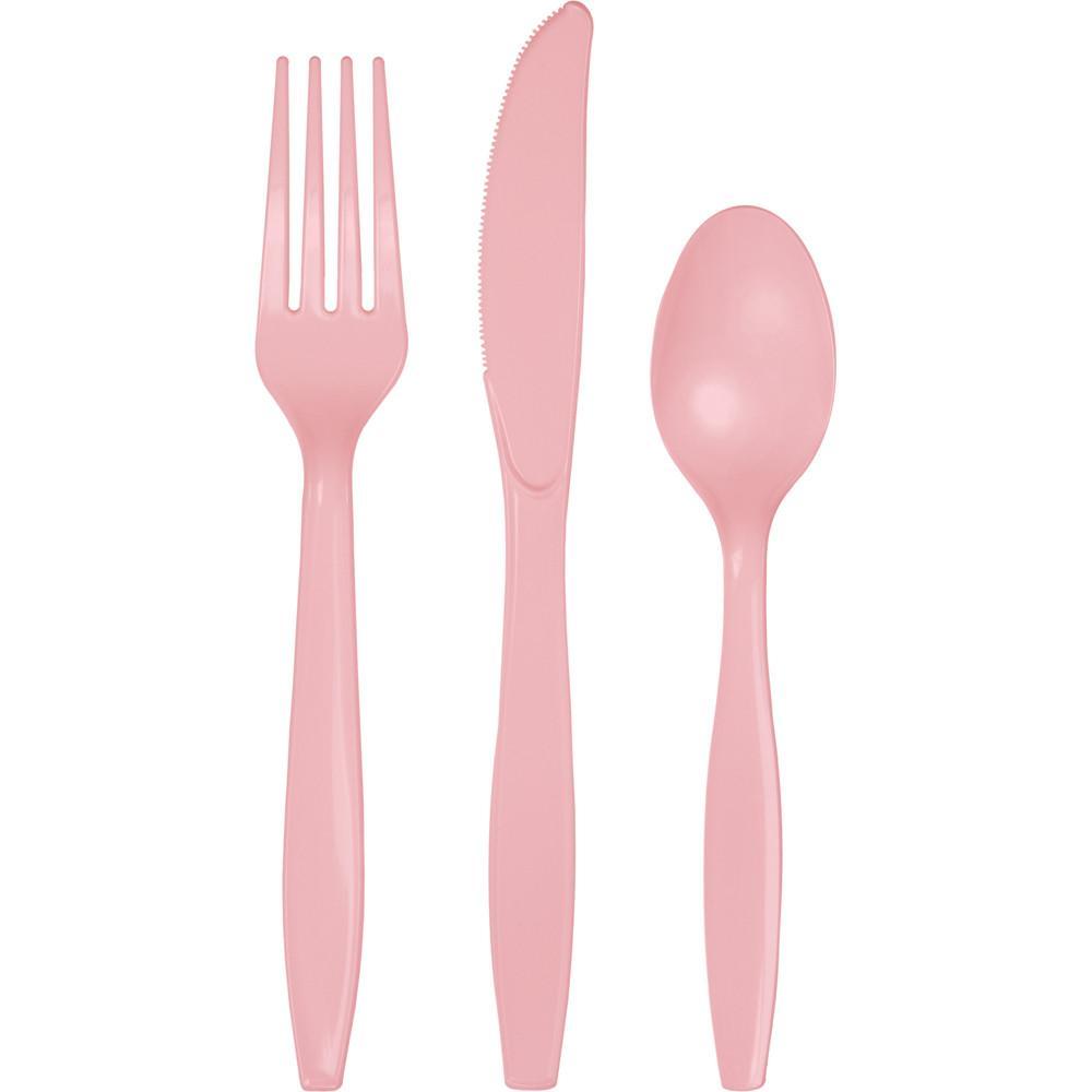 Classic Pink Assorted Plastic Cutlery 