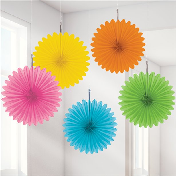 Multicolored Party Fan Decorations 