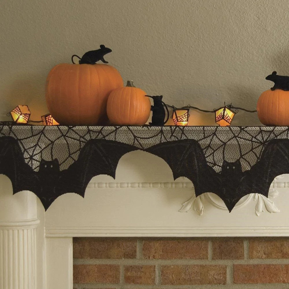 Classic Black & White Mantle Scarf Fabric